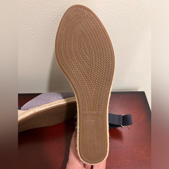 Sperry Women's Valencia Platform Navy Blue Espadrille Wedge Sandals, FLAW, 9.5 - Picture 7 of 7